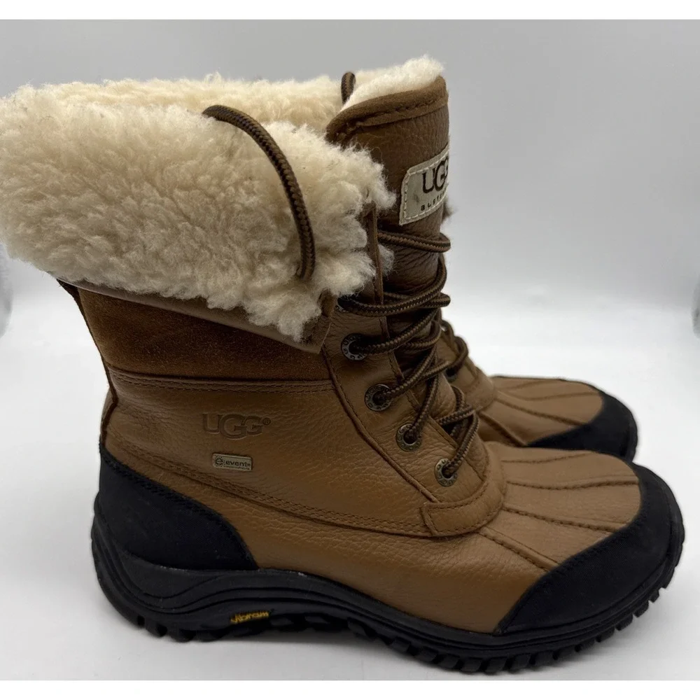 UGG Adirondack II Waterproof Leather Fur Snow Boots Size US 7 Women